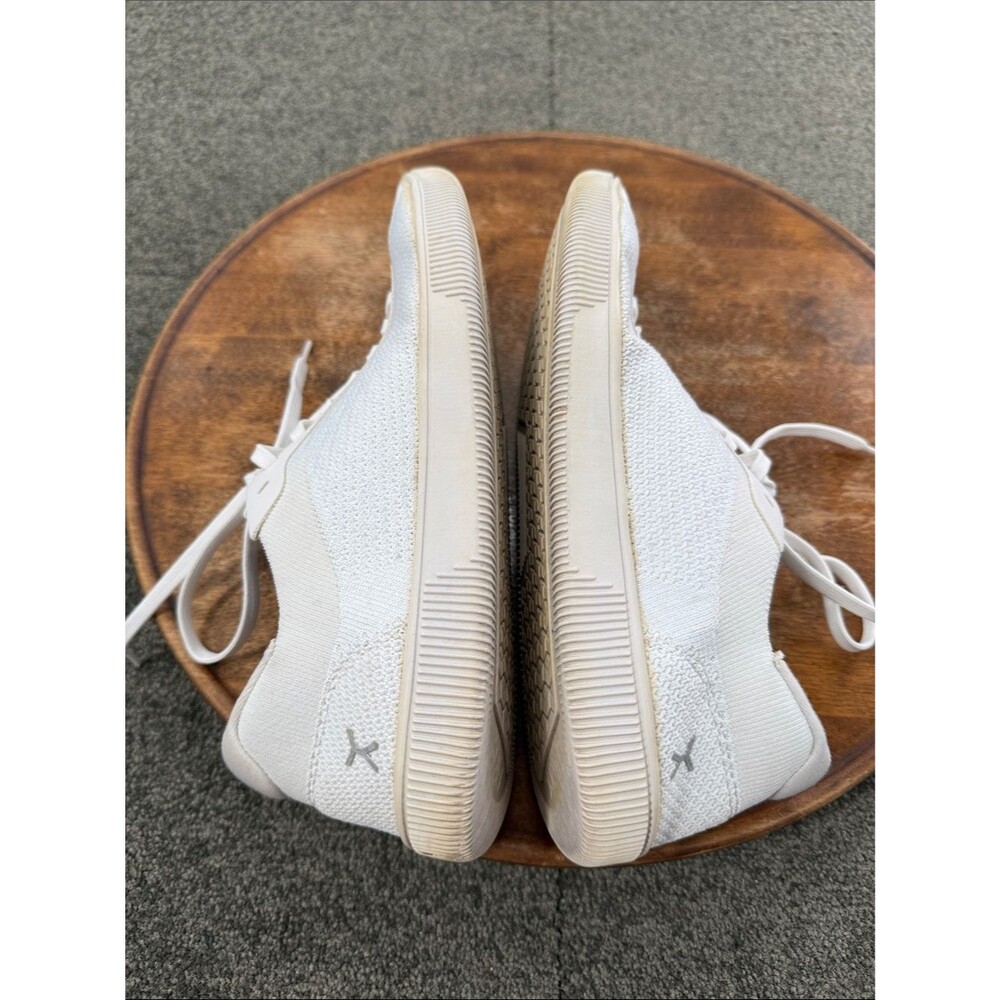 Flux Shoes Mens 9 Wm 10 White Knit Low-Top Sneakers Athletic Trainers Minimalist - Picture 8 of 12